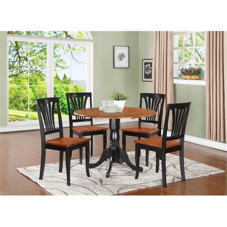 East West Furniture 3 Piece Kitchen Nook Dining Set-Kitchen Table and 2 Kitchen Chairs, PK3 DLAV3-BCH-W